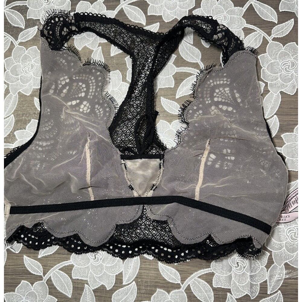 Victoria’s Secret Bralette Dream Angels Pullover Lace Up Bra Small Black - Picture 4 of 5